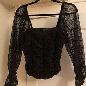 Black crop blouse